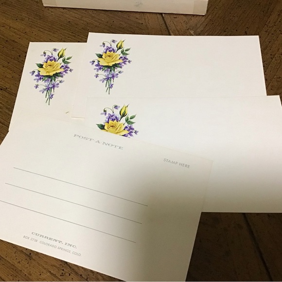 POST A NOTE 4 flower design post cards … boxed … vintage … about 30 post cards - Picture 6 of 16